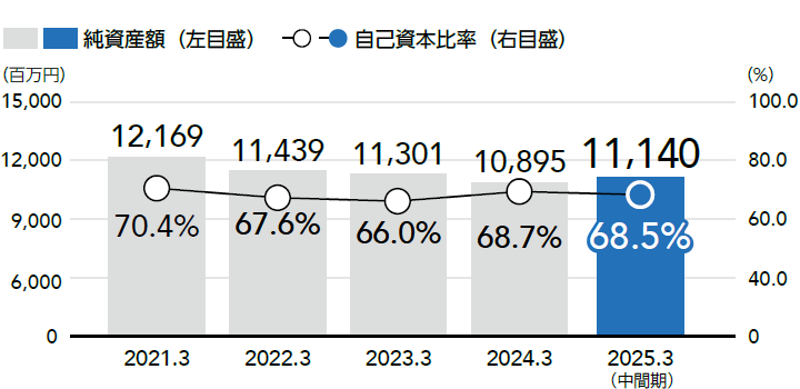 グラフ：純資産額／自己資本比率